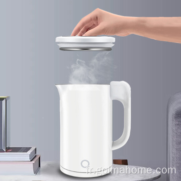 Bouilloire électrique en acier inoxydable à double paroi 100% sans BPA, bouilloire à thé au toucher froid, chaudière à eau chaude